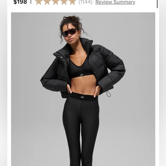 ALO Yoga Gold Rush Black Puffer Jacket - Picture 6 of 11